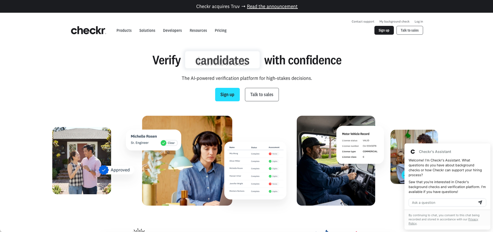 Checkr homepage