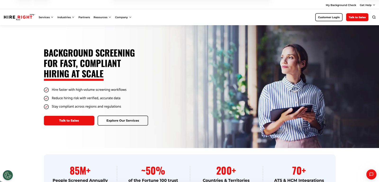 HireRight homepage