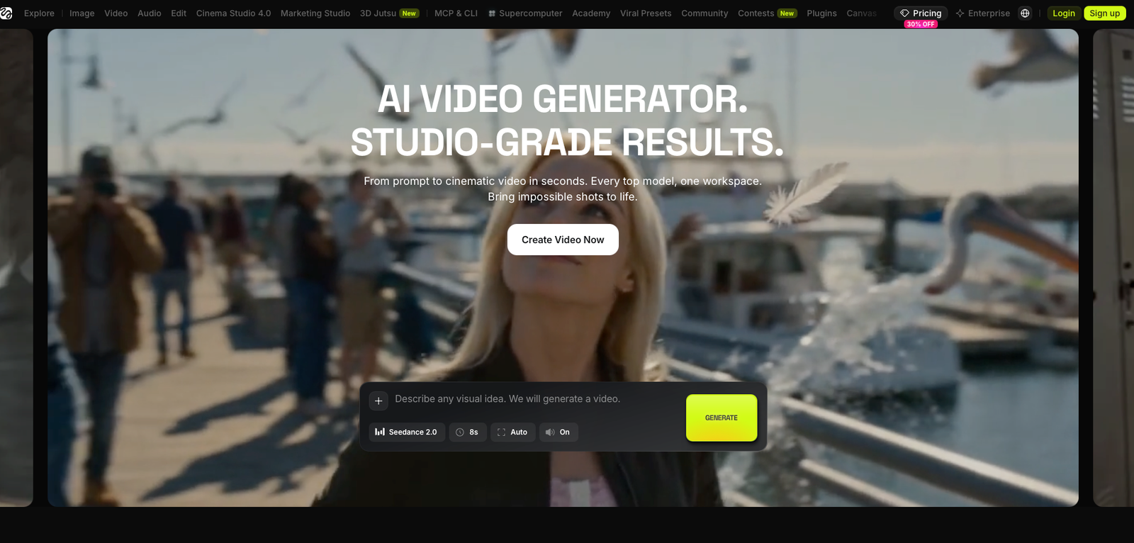 Higgsfield AI Video Generator interface