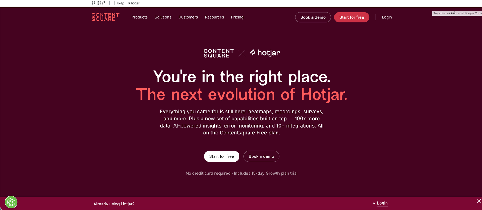 Hotjar by Contentsquare homepage
