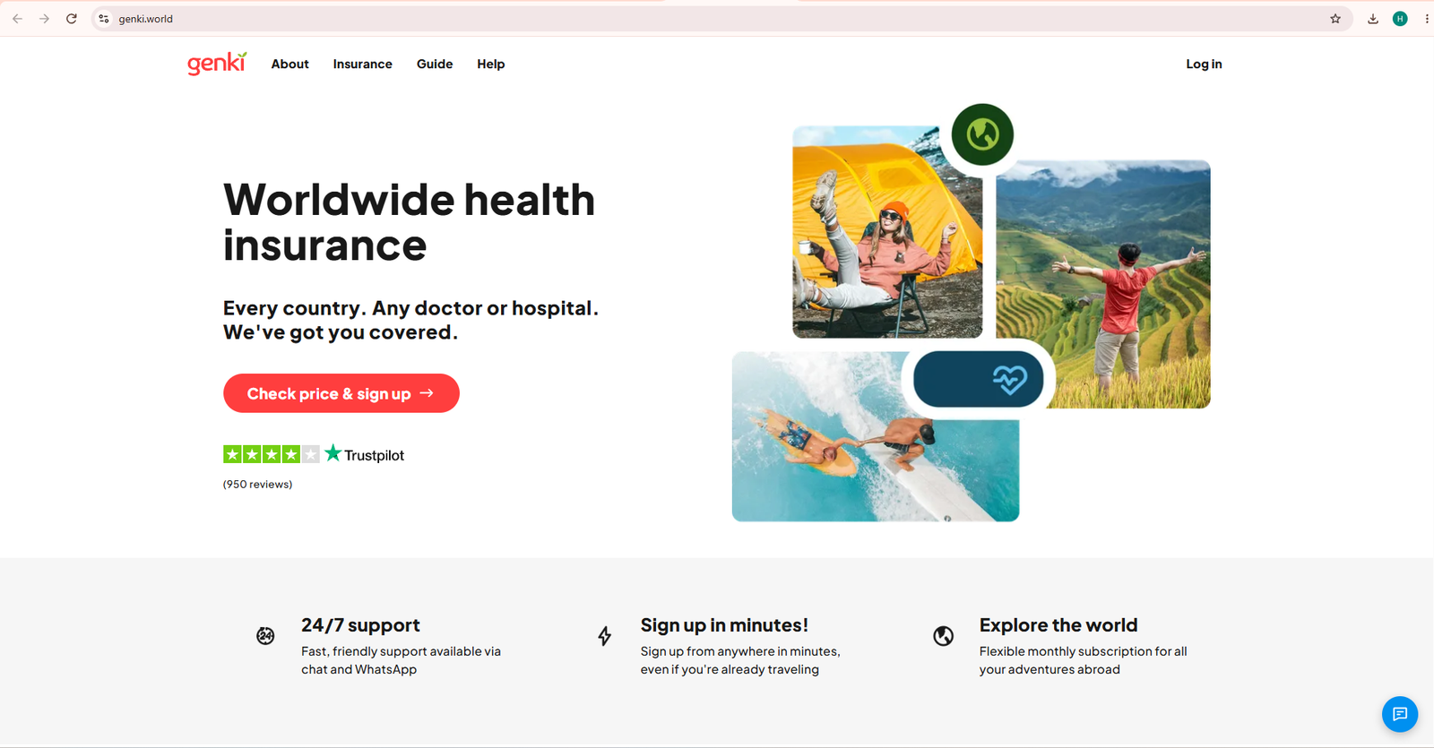 Genki homepage and product overview