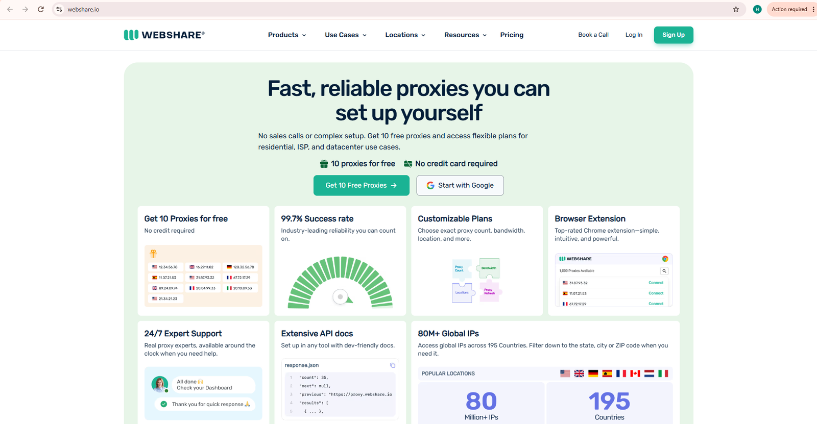 Webshare proxy service dashboard