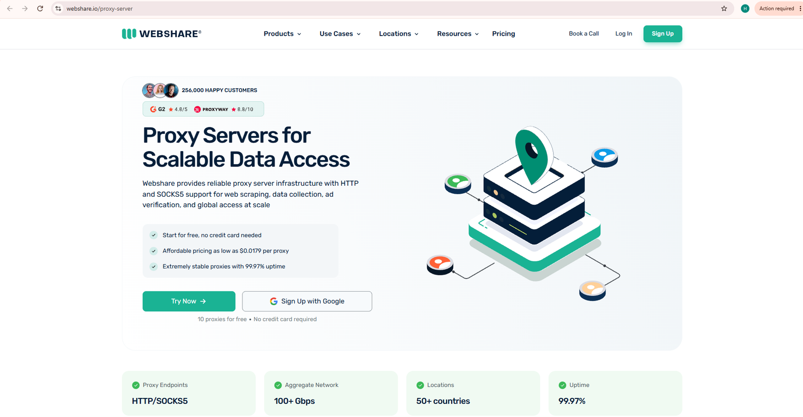 Webshare proxy service screenshot